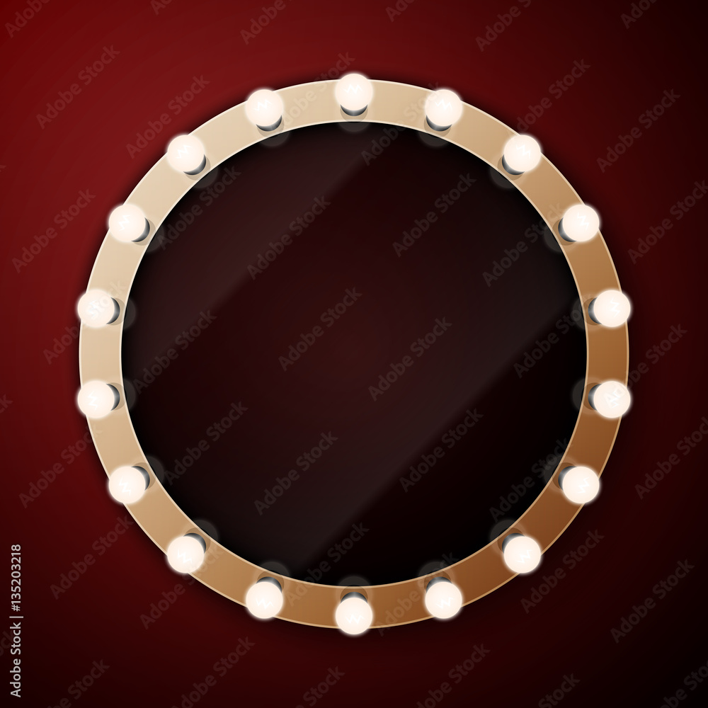 Make up mirror with light bulbs Make up mirror with light bulbs