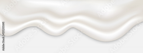 Fotografia White cream flowing vector illustration
