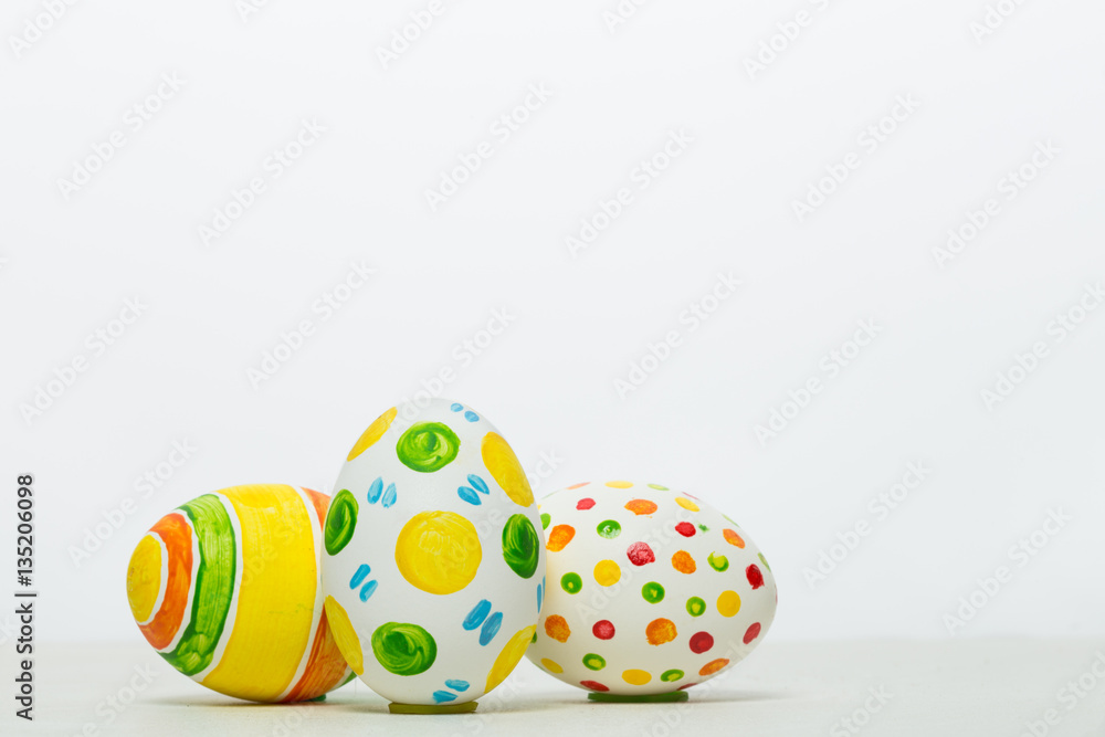 Fototapeta premium Easter eggs on a white