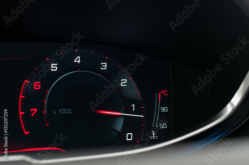 Digital odometer in the new car.