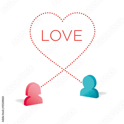 Social networks concept love vector illustration