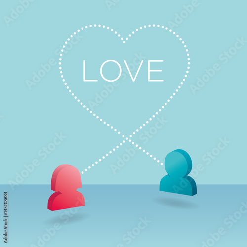 Social networks concept love vector illustration
