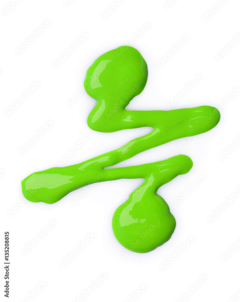 Fototapeta premium Spilled green nail polish