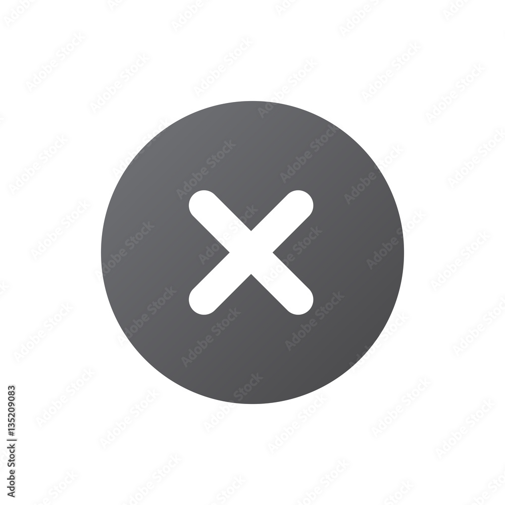 Cross sign gray element. Silver X icon isolated on white background. Mark graphic design. Round volume button for vote, decision, web. Symbol error, check, wrong or stop, failed. Vector illustration Cross sign gray element. Silver X icon isolated on white background. Mark graphic design. Round volume button for vote, decision, web. Symbol error, check, wrong or stop, failed. Vector illustration