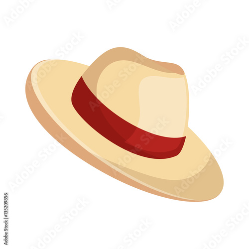 beach hat panama icon vector illustration design