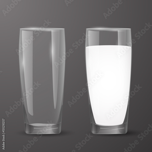 Transparent glass with milk