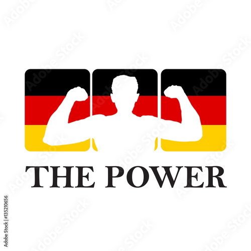 Vector powerful man, gym and power concept, with german flag