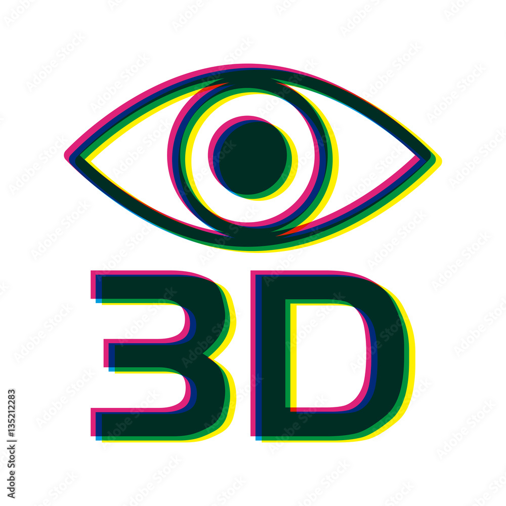 Obraz premium human eye and 3D over white background. augmented reality concept. vector illustration