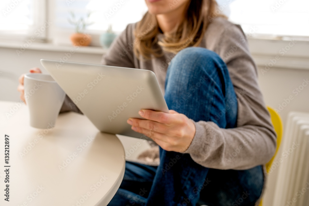 Surfing on digital tablet Surfing on digital tablet