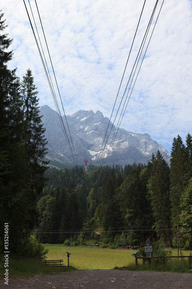 Gondola cable car that runs between Eibsee and Zugspitze in Garmisch Partenkirchen