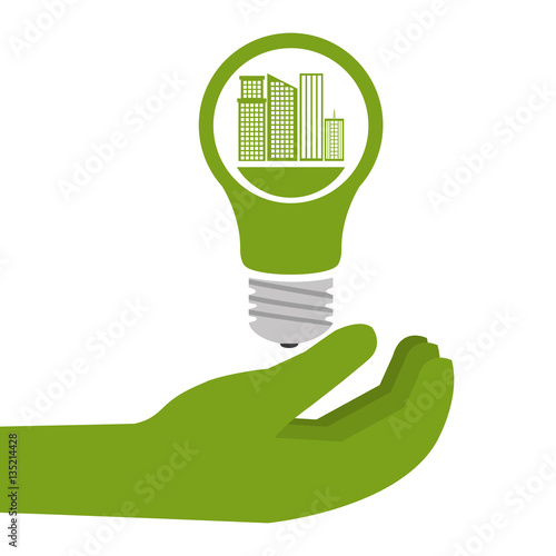 green city ecology buildings vector illustration design