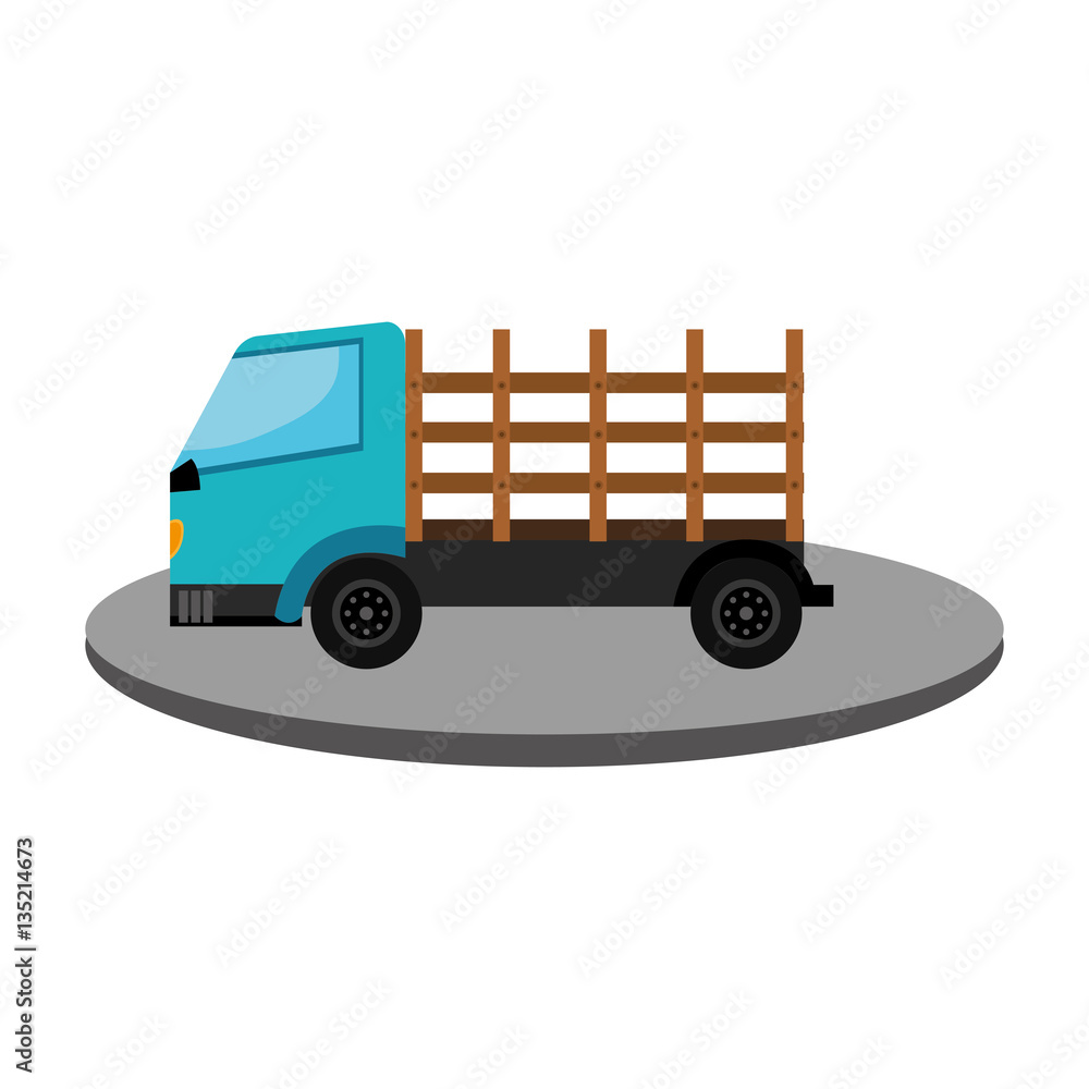 Fototapeta premium Stakes truck isolated icon vector illustration design