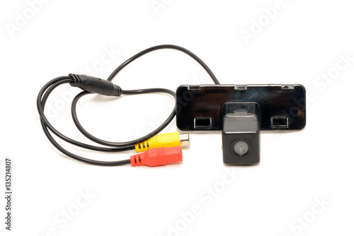 Rear camera parking, connection set universal on a white background