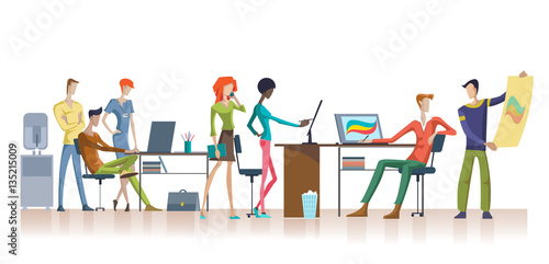 Colorful Office Teamwork Template