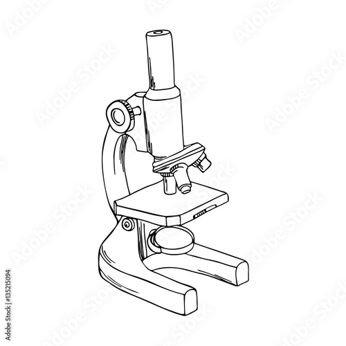 vector monochrome contour of microscope