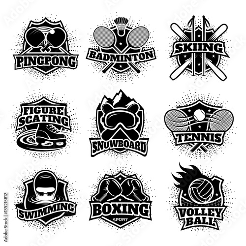 Monochrome Sport Logos Set 