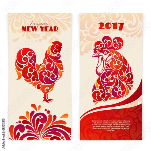 Colorful celebration ornate New Year banners set