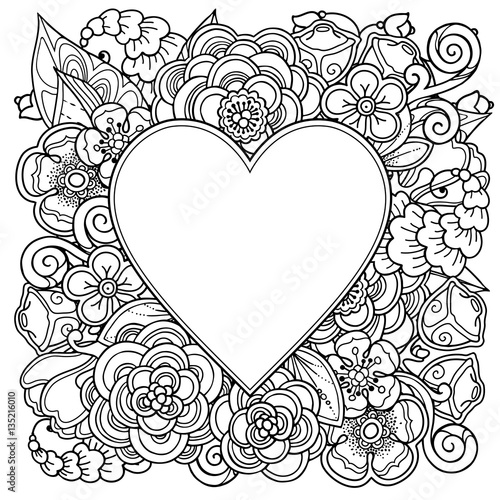 Decorative love frame with heart