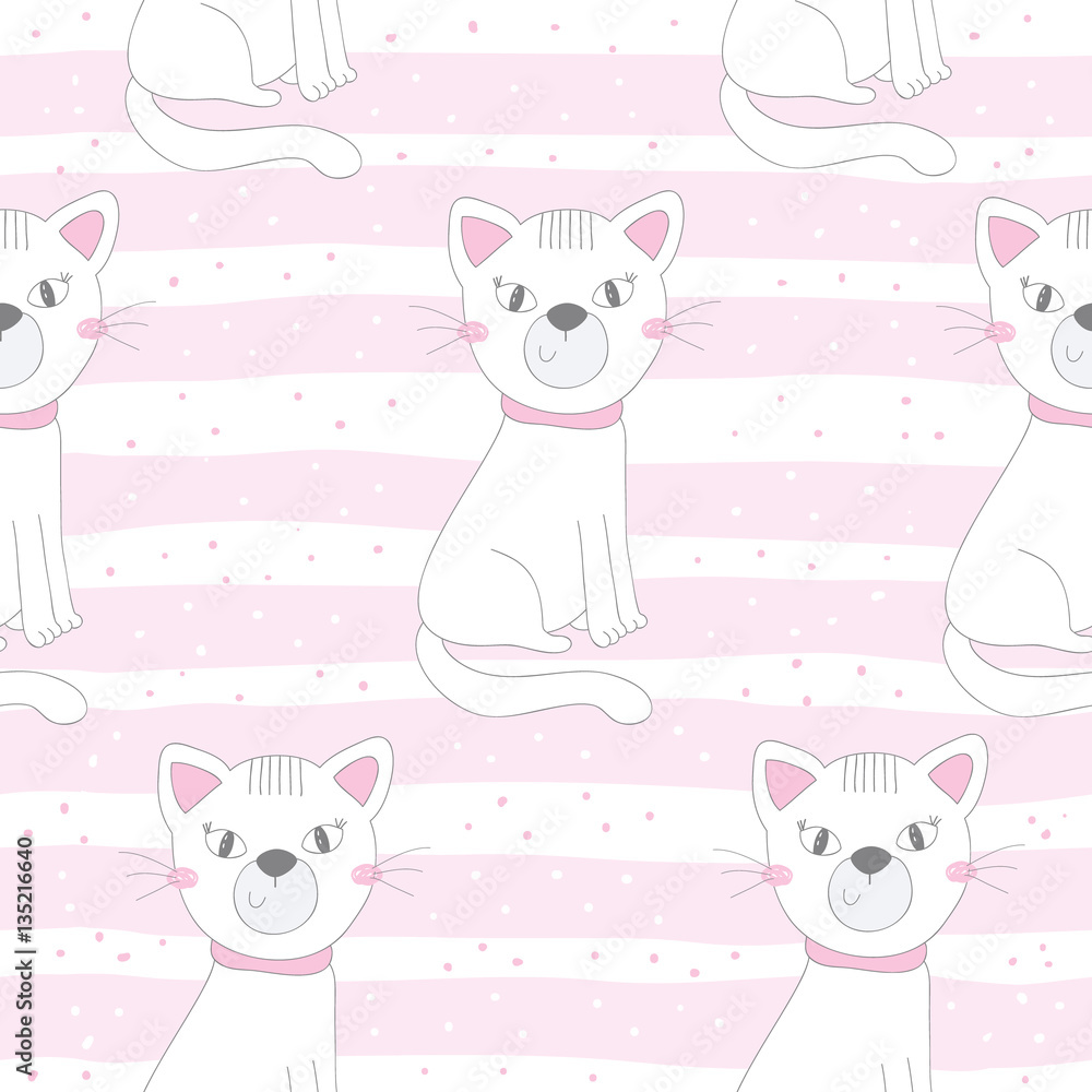 Cute cats colorful seamless pattern background Cute cats colorful seamless pattern background