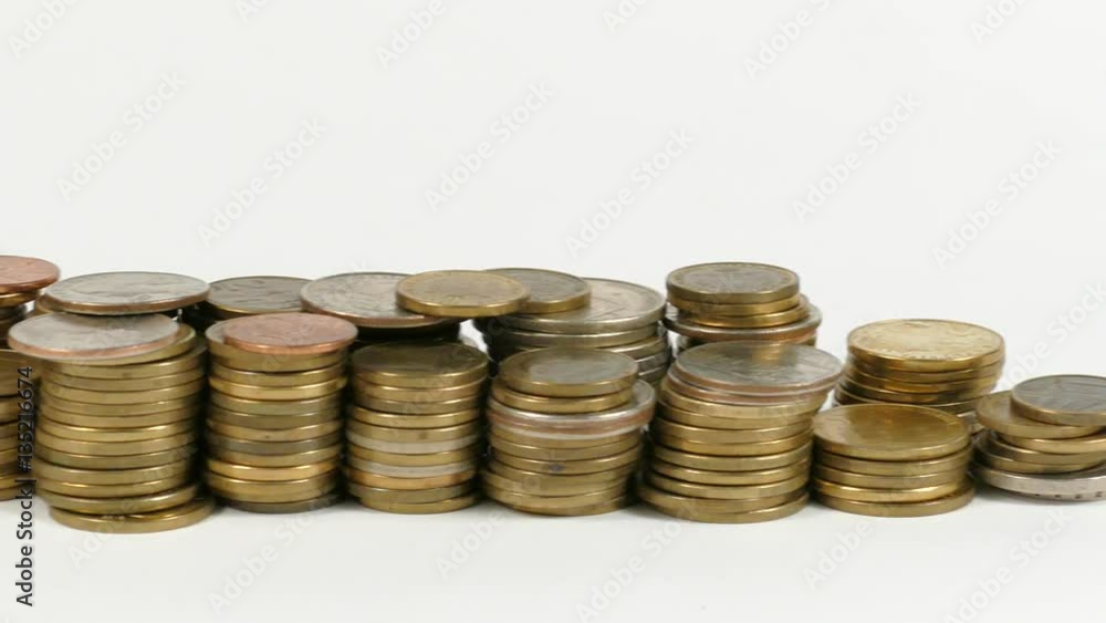 Costa Rica flag waving with stack of money coins Costa Rica flag waving with stack of money coins