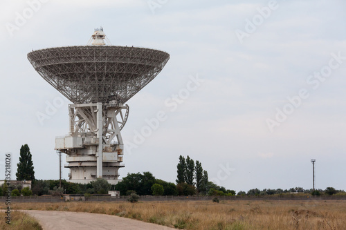 huge white satellite antenna