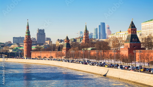 View of the Kremlin, the Kremlin Embankment and Moskva River