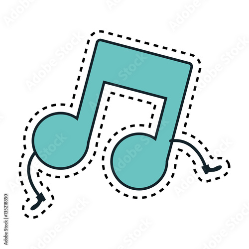 music note kawaii character vector illustration design