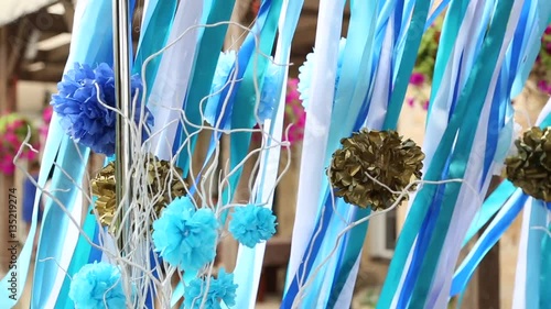 Turquoise and white wedding decoration