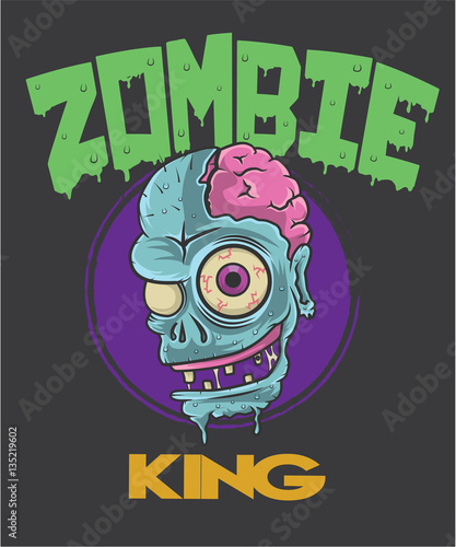 Zombie Head Cartoon T shirt design