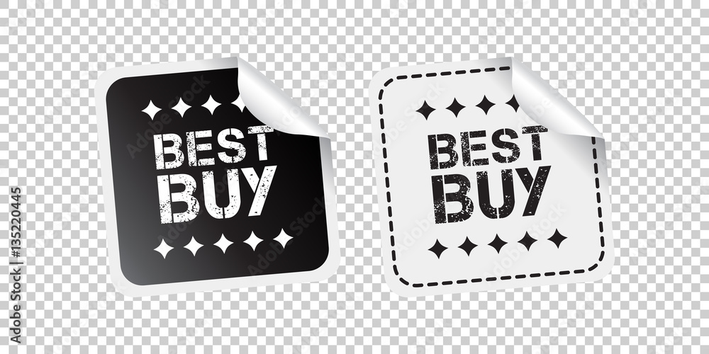 Best buy sticker. Black and white vector illustration.