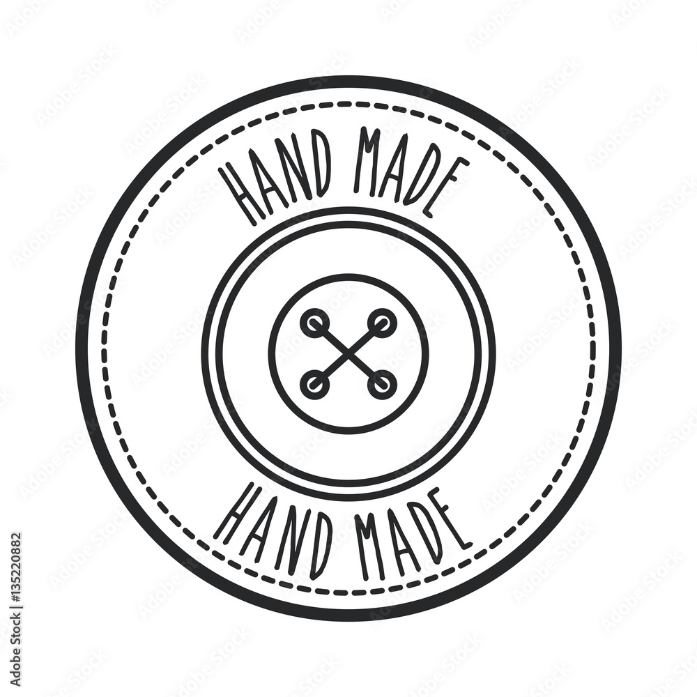 seal stamp of hand made concept with button icon over white background. vector illustration seal stamp of hand made concept with button icon over white background. vector illustration