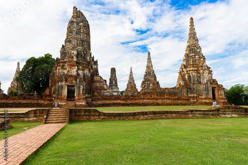 Majestic ruins of 1629 Wat Chai Watthanaram built by King Prasat © nipastock