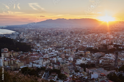 City of Malaga at dusk © Evan Frank