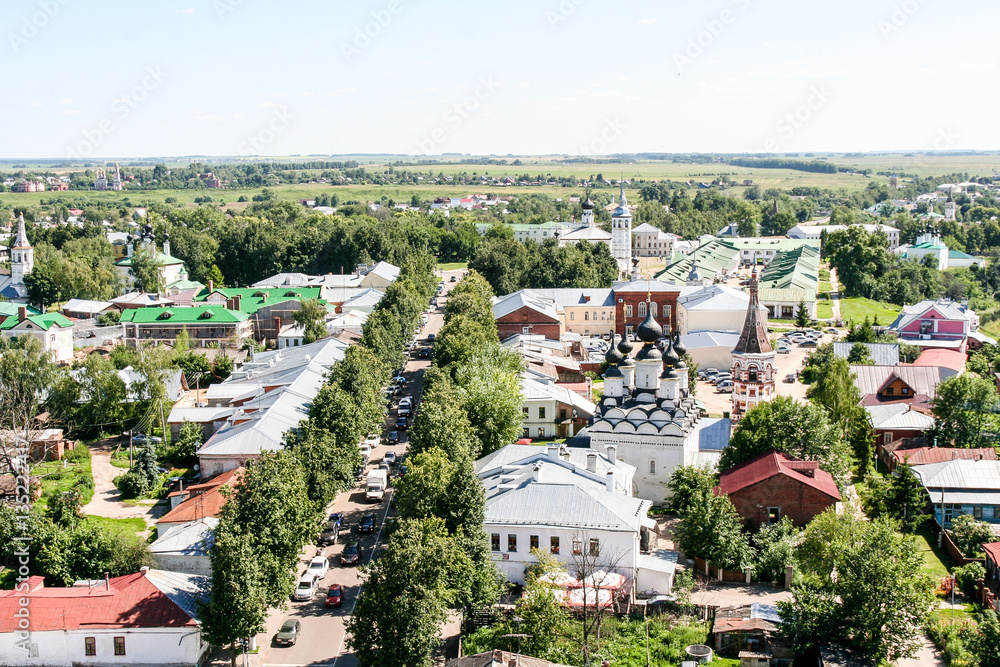 View of the Lenin street and St. Antipy Church from the bell tow