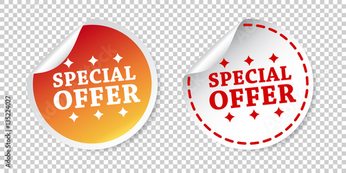 Special offer stickers. Vector illustration on isolated background.