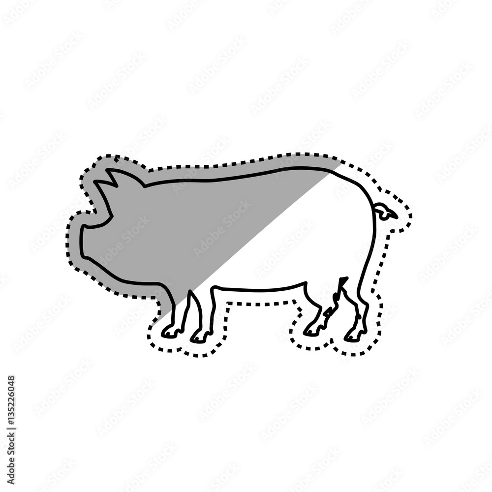 Pork silhouette meal icon vector illustration graphic design Pork silhouette meal icon vector illustration graphic design