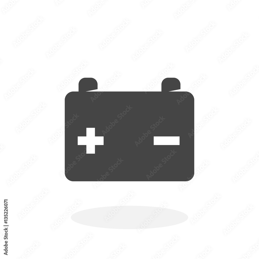 Car battery Icon. Vector logo on white background Car battery Icon. Vector logo on white background