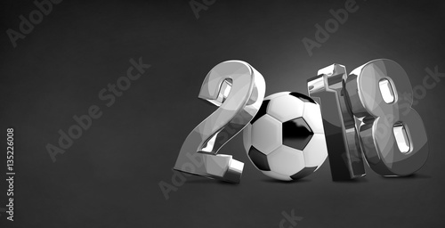 2018 soccer symbol silver football 3d render