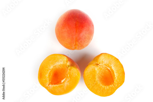 Fresh apricot isolated on white