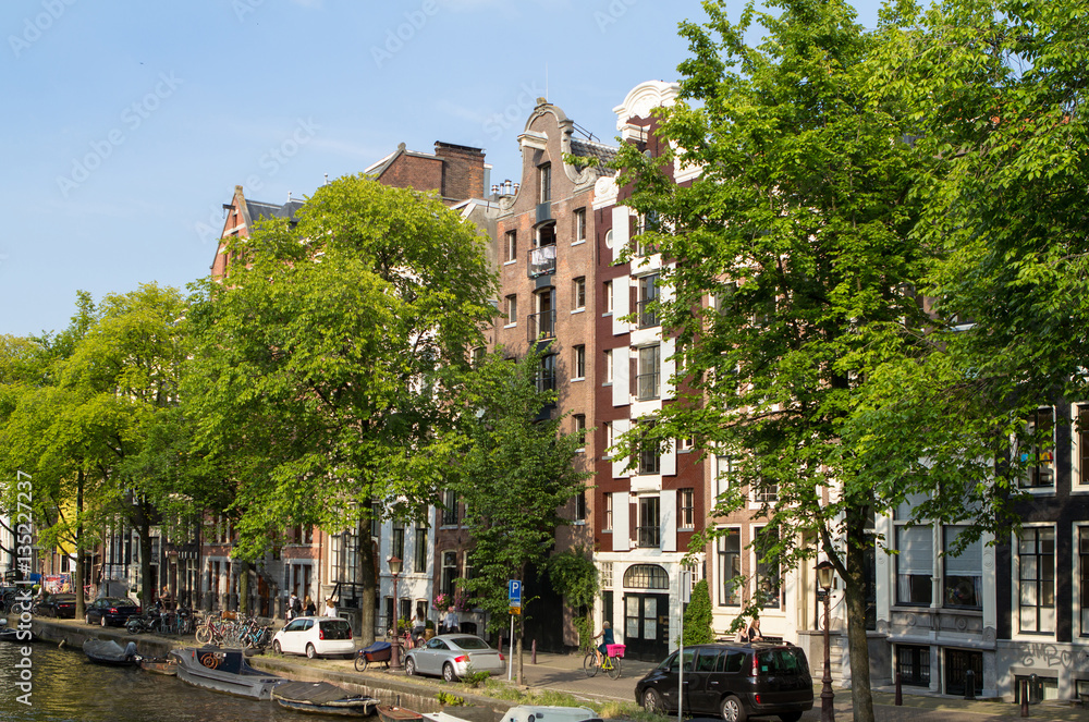 Traditional old buildings in Amsterdam