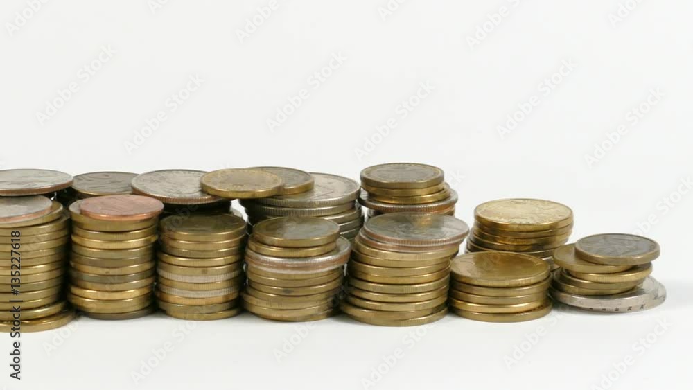 Liechtenstein flag waving with stack of money coins Liechtenstein flag waving with stack of money coins