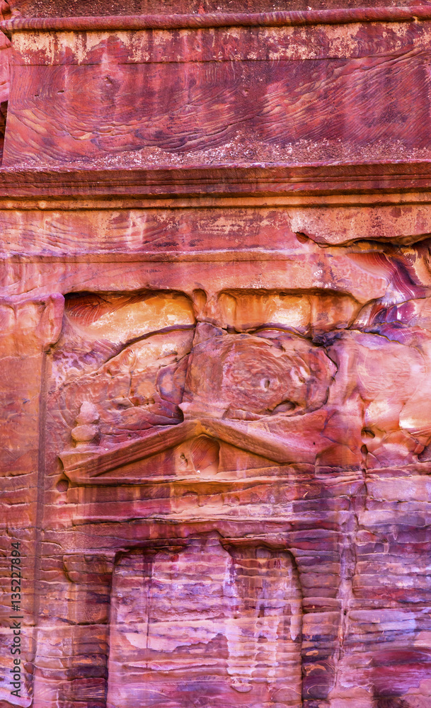 Rose Red Rock Tomb Street of Facades Petra Jordan