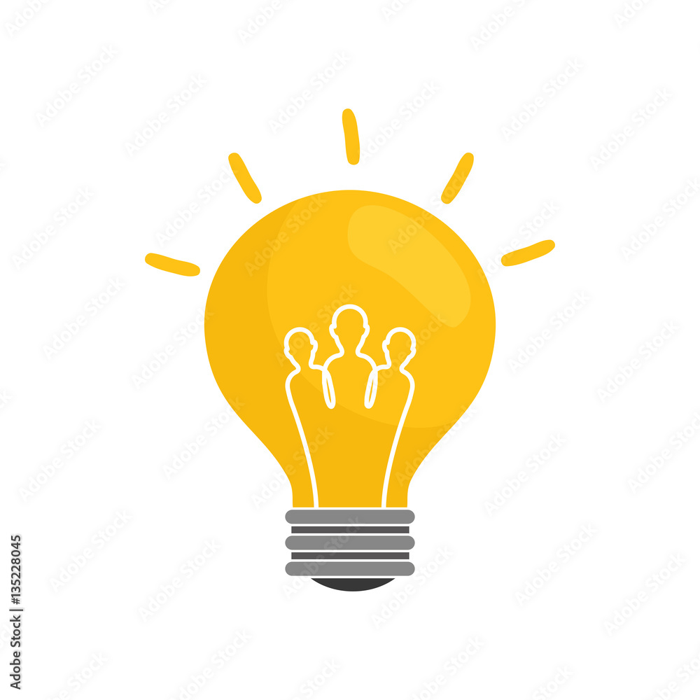 Fototapeta premium Bulb light energy icon vector illustration graphic design