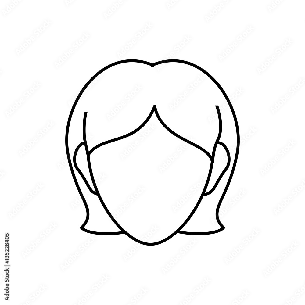 Woman head silhouette icon vector illustration graphic design Woman head silhouette icon vector illustration graphic design