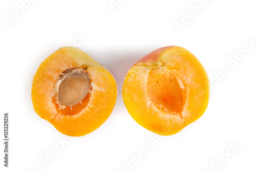 Fresh apricot isolated on white