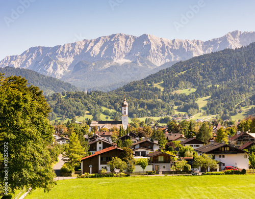 Village of Garmisch in the Alps of Bavaria