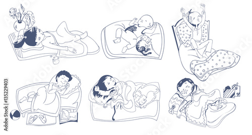 Sketch Sleeping Kids Set 