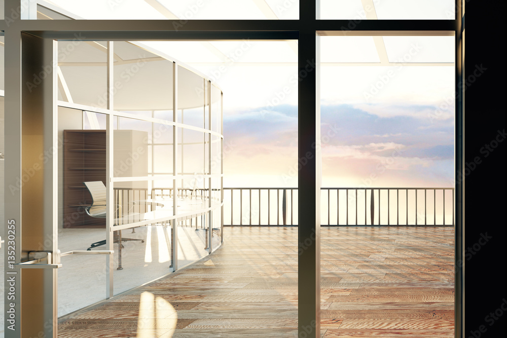 Fototapeta premium Modern office with balcony