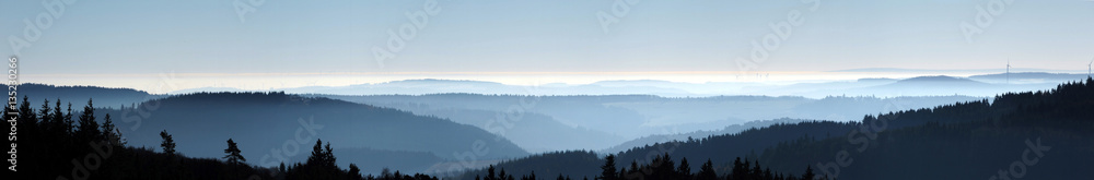 Panorama. Arft, Osteifelsicht Westerwald/Hunsrück