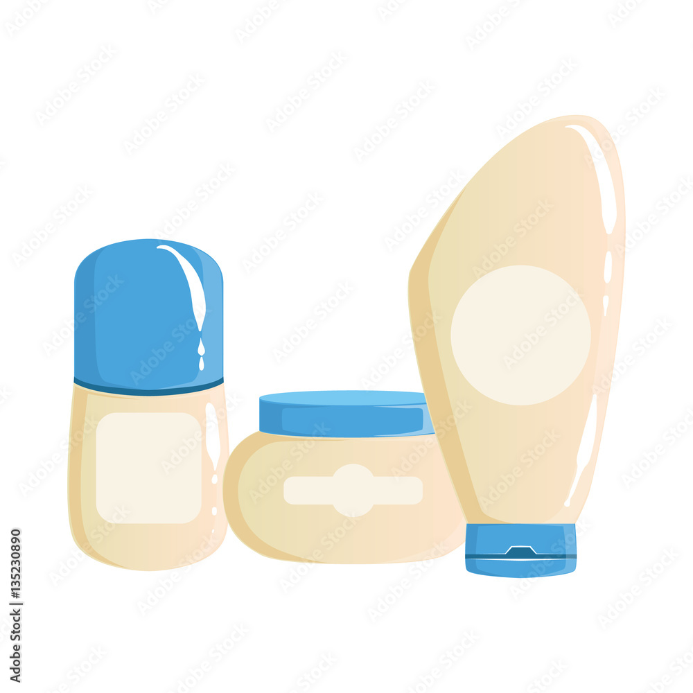 Cream, Shampoo And Deodorant Containers, Beauty And Skincare Product Line Set Template Design Cream, Shampoo And Deodorant Containers, Beauty And Skincare Product Line Set Template Design